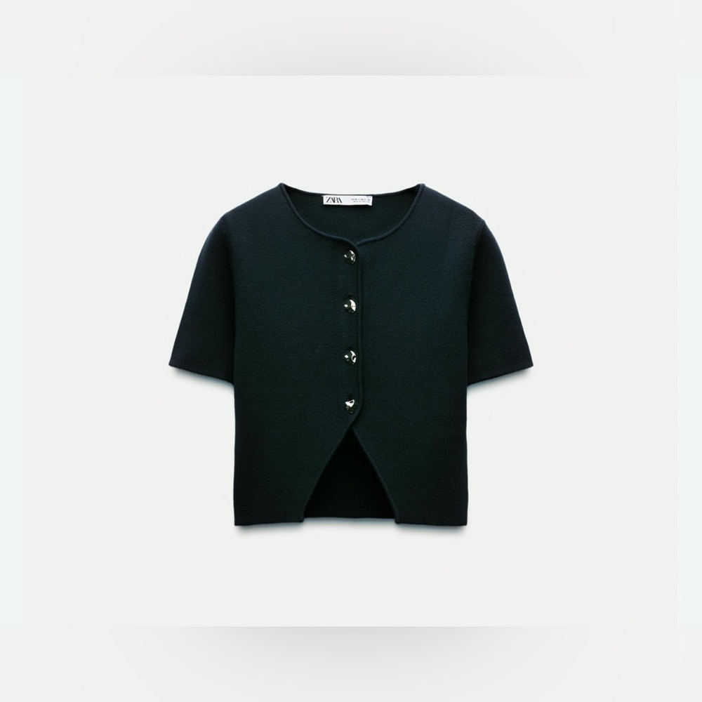 Zara Knit Crop Top, Size M - Picture 2 of 9